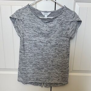 Market & Spruce Black and White Striped Cap-Sleeve Tee